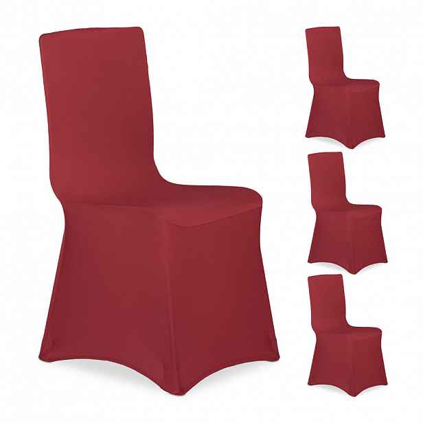 Relaxdays NÁVLEKY Tmavě červené 4ks-set na židle Polyester