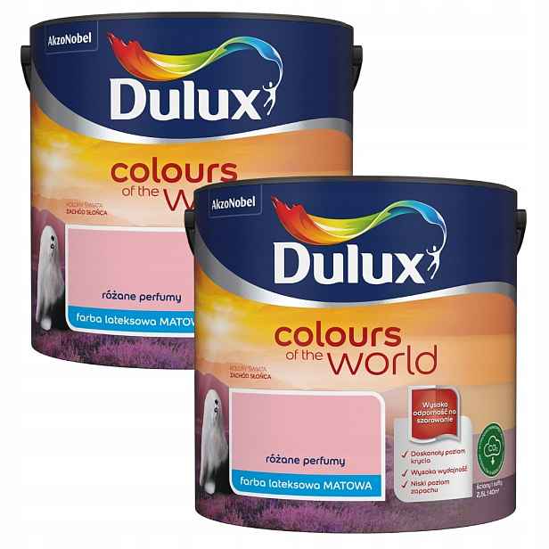 Set Dulux Barvy Světa 2x2,5L Barva Latexová Emulze Růžové Parfém 5L