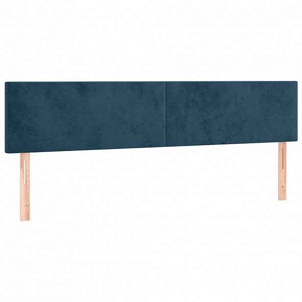 vidaXL Čela postele tmavě modrá 200x5x78/88 cm samet