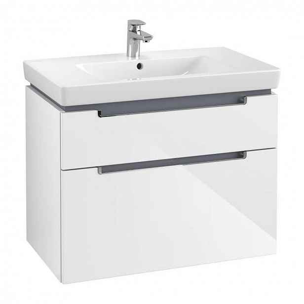 Villeroy & Boch Subway 2.0 - Umyvadlová skříňka, 79x59x45 cm, 2 zásuvky, Glosy White A91410DH