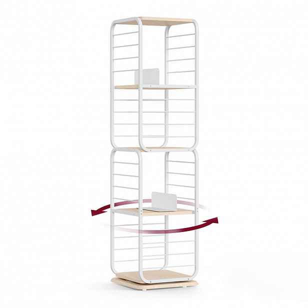 Boxxx REGÁL, bílá, béžová, uhlíková ocel, 43/158/43 cm