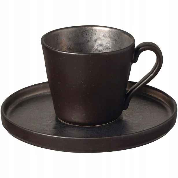Šálek s podšálkem Costa Nova Lagoa 210 ml, metalický, vyvýšený okraj