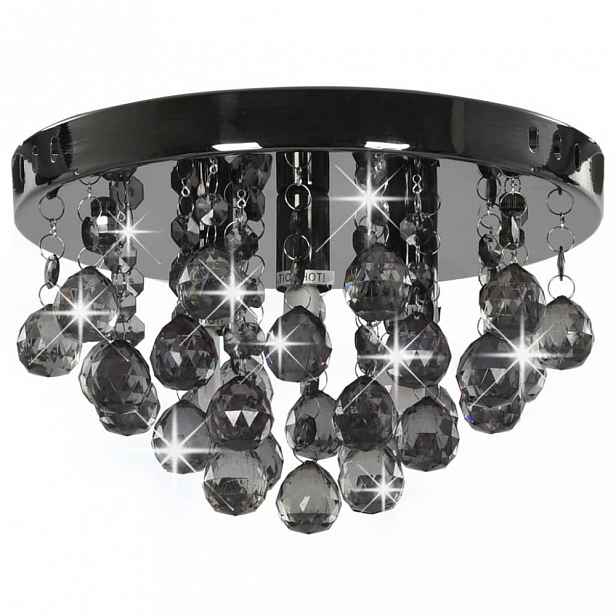 Stropní lampa lustr křišťál / chrom Dekorhome Černá
