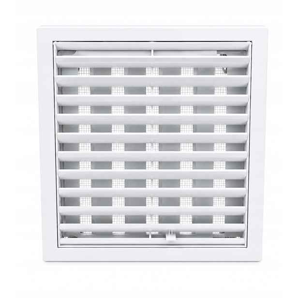Ventilační mřížka Przybysz uzavíratelná čtvercová 15x15 cm Bílá se síťkou