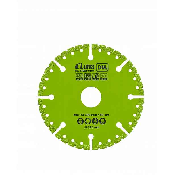 Víceúčelový řezací kotouč Dia 115x1x22,23 mm Luna