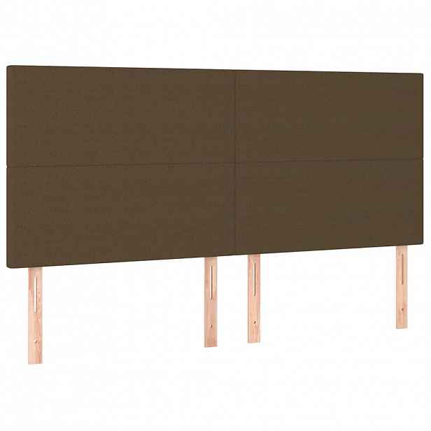 vidaXL Čelo postele tmavě hnědé 160x5x118/128 cm látkové