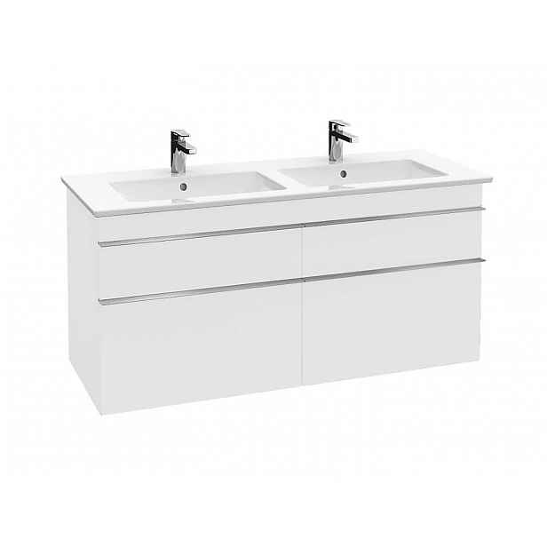 Villeroy & Boch Venticello - Umyvadlová skříňka, 125x59x50 cm, 4 zásuvky, Glosy White A93001DH