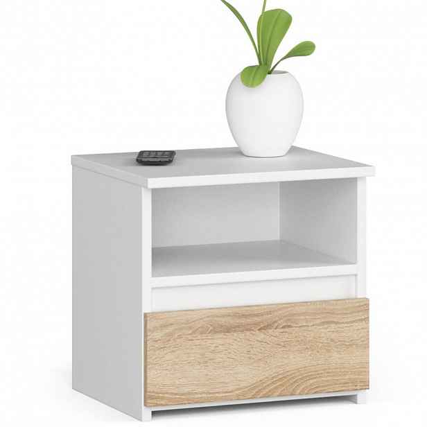 RAUMHIRSCH FURNITURE NOČNÍ STOLEK Bílá, dub Sonoma 40/40/35