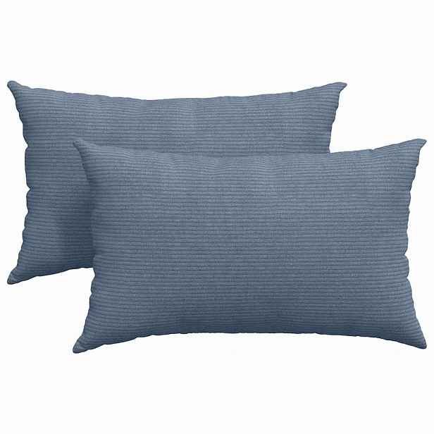 vidaXL Pohovkové polštáře 2 pcs Modrá 50 x 30 cm Žebrovaná látka