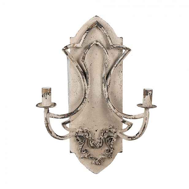 Nástěnné béžová vintage lampa - 41*17*60 cm E14/max 2*25W Clayre & Eef