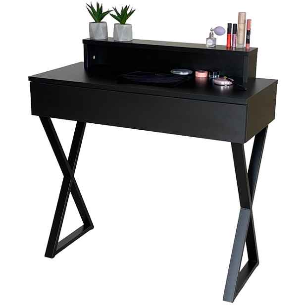 Toaletní Stolek Lena Plus Černý Kov Černý X 90 CM