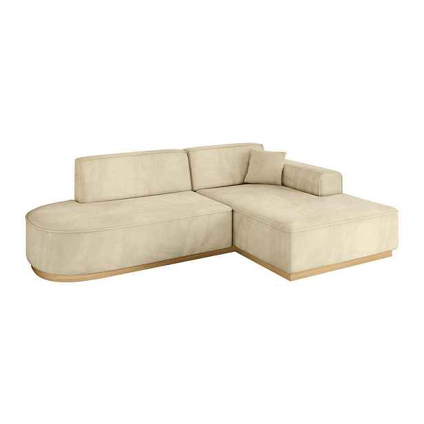 ALTDECOR ROHOVÁ SEDAČKA s otomanem, pravá IREA-L1-v2 232x165x80 Béžová Velur