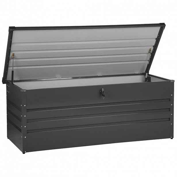 Beliani ÚLOŽNÝ BOX NA POLSTROVÁNÍ Ocel grafitově šedý 165/70 cm Cebrosa