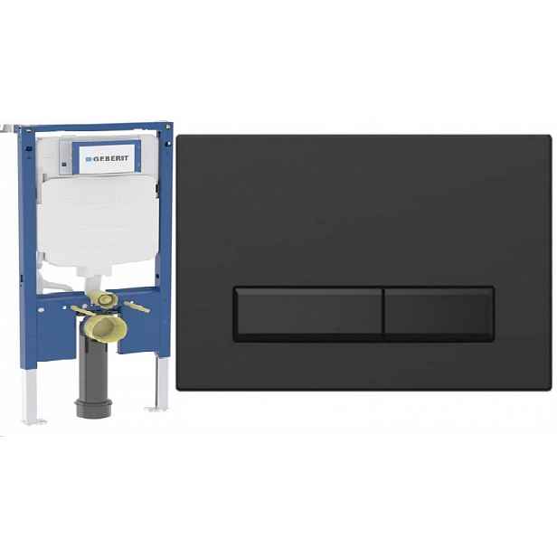 Geberit Rám pro Wc Slim 8 cm Duofix UP720 tlačítko Fre černá matná podložka