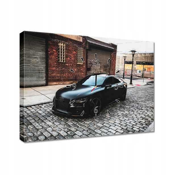 Nástěnné hodiny 60x40 černé Audi Rs