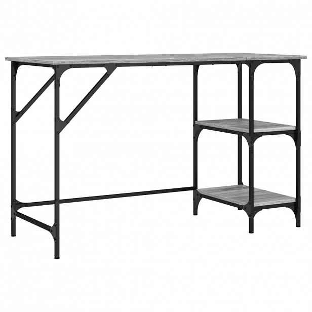 vidaXL Psací stůl šedý sonoma 120 x 50 x 75 cm kov a kompozitní dřevo