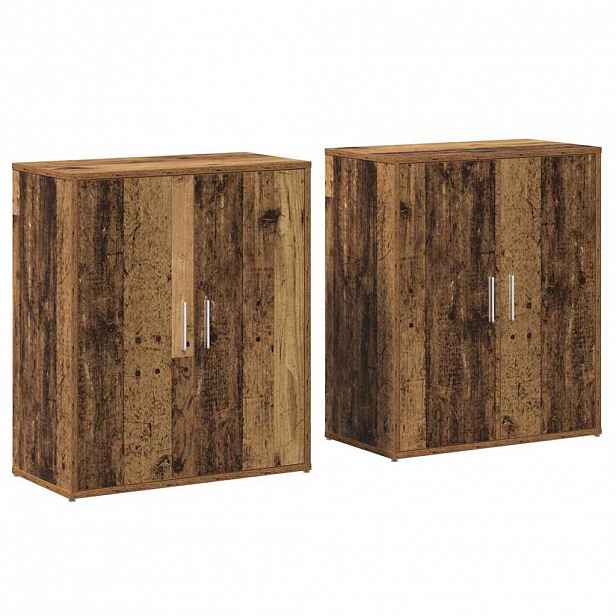 vidaXL Servírovací skříň 2 ks Staré dřevo 60 x 31 x 70 cm