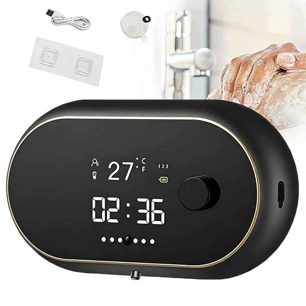 Premium Automatický Dávkovač pěny, časovač, teplota nabíjení přes Usb černý