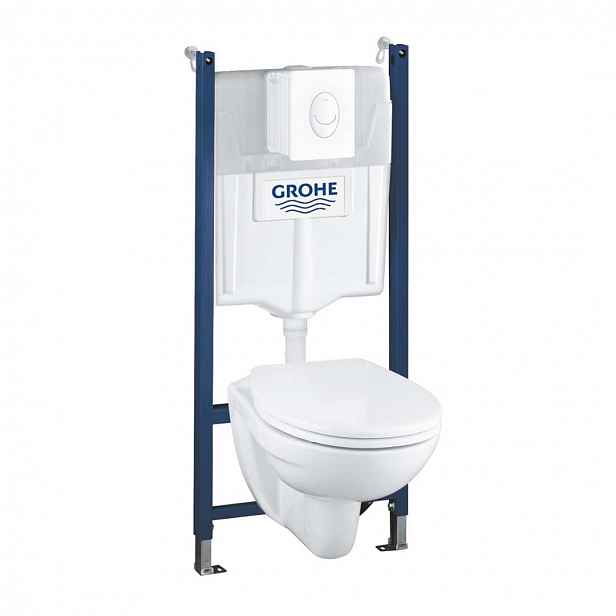 Grohe Solido - Set předstěnové instalace, klozetu a sedátka softclose, tlačítko Skate Air, alpská bílá 39116000