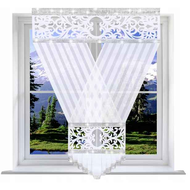 Hotová Záclona Ažur Panel 160x120 Zirkony Záclony Voál Plst Do Kuchyně Obýváku