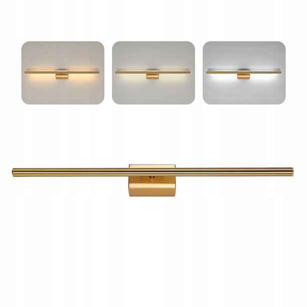 Led Nástěnná Lineární Lampa Do Koupelny, Nástěnné Svítidlo, Zlato, Stmívatelné, Moderní