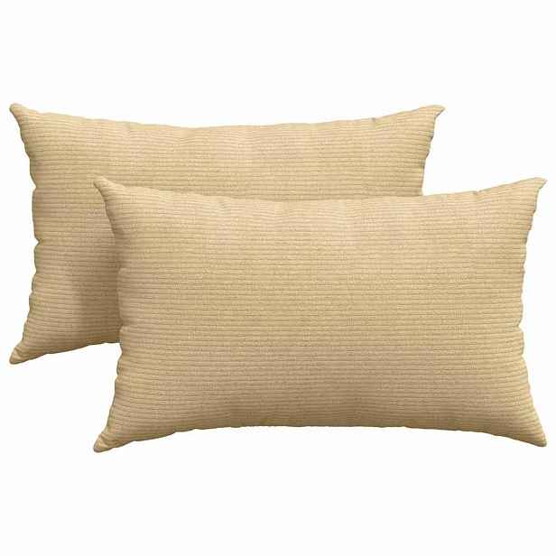 vidaXL Pohovkové polštáře 2 pcs Šedozelená 50 x 30 cm Žebrovaná látka