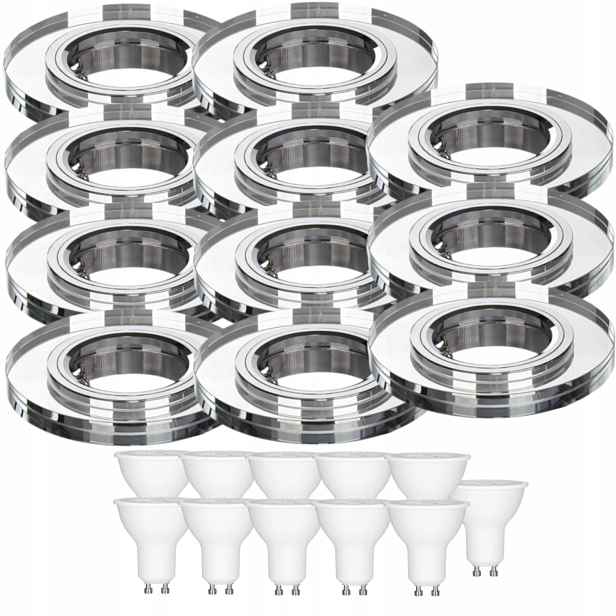 11 x Skleněné Stropní Svítidlo Zapuštěné Do Stropu Křišťál Led Žárovky 1.5 W