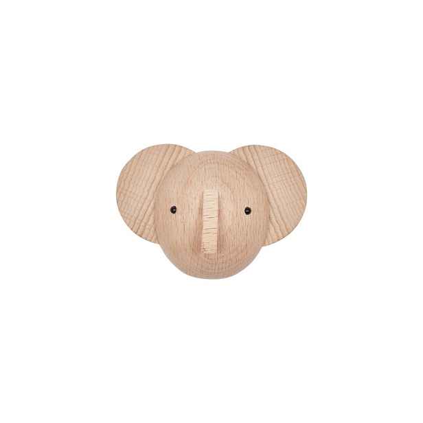 Nástěnný háček z bukového dřeva v přírodní barvě Elephant – OYOY Mini
