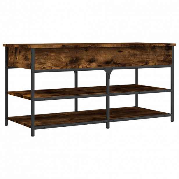 vidaXL Lavice s botníkem kouřový dub 100x42,5x50 cm kompozitní dřevo