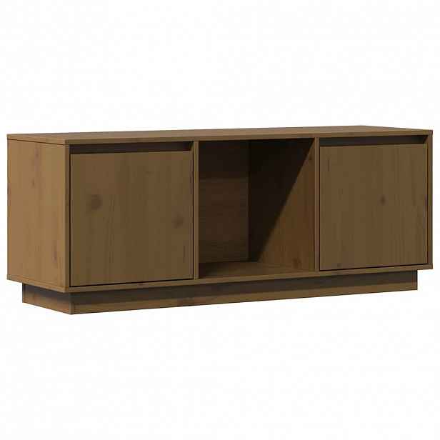 vidaXL TV skříňka medově hnědá 110,5 x 35 x 44 cm masivní borové dřevo