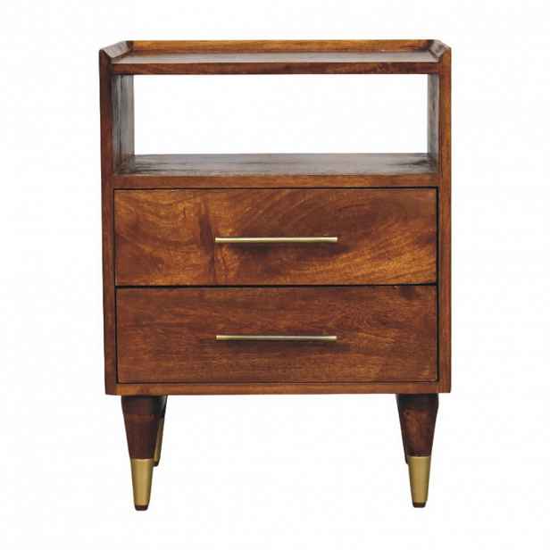 Artisan Furniture POLICE v dubovém provedení, 2 zásuvky, 4 police, 2 dvířka, světle hnědá.