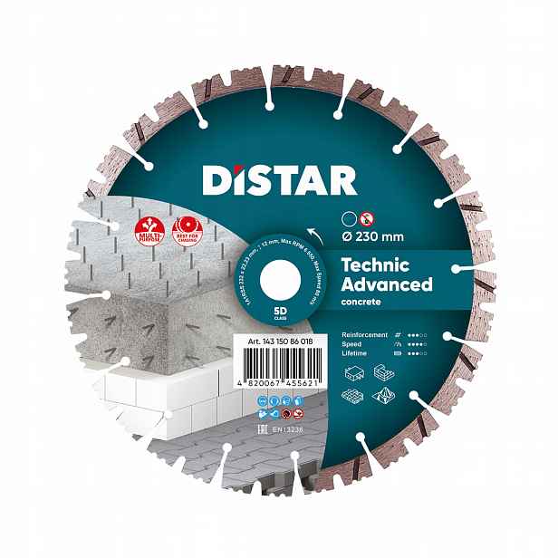 Distar diamantový kotouč na betonu 230 mm Technic Advanced 14315086018