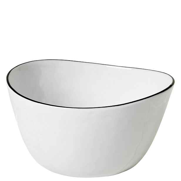 Mísa na salát 20 cm Broste SALT - bílá/černá