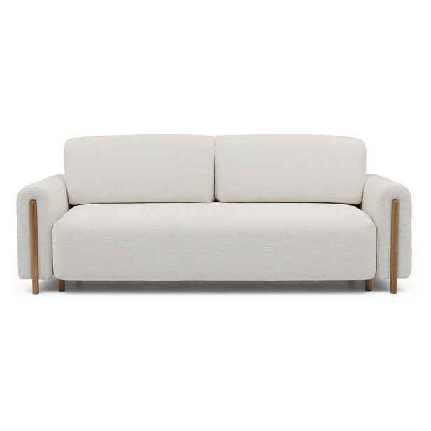 Slonovinová rozkládací/s úložným prostorem pohovka z textilie bouclé 244 cm Arcadova - II.  jakost – ELTAP