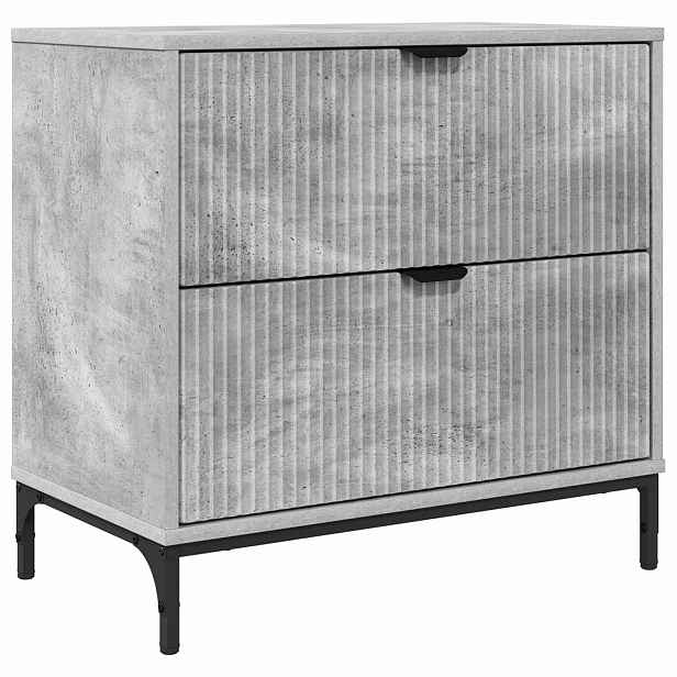 vidaXL Noční stolek Betonová šedá 63,5 x 36 x 61 cm Kompozitní dřevo