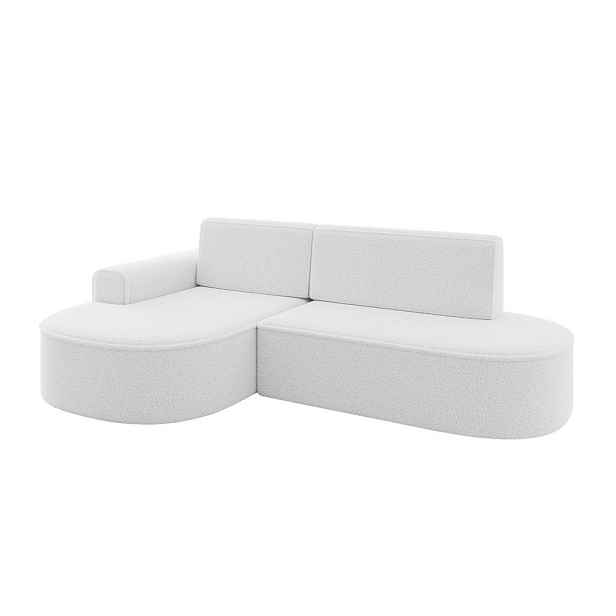 ALTDECOR ROHOVÁ SEDAČKA s funkcí spaní a otomanem, levá MARI-L1-S 283x167x85 Bílá Buklé