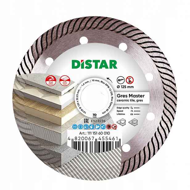 Diamantový Kotouč Distar 125x1,4x10x22,23 Gres Mas
