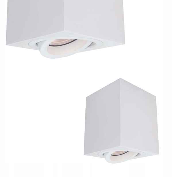Spot nástěnný, bílá krychle s pohyblivým očkem pro GU10 Light Prestige