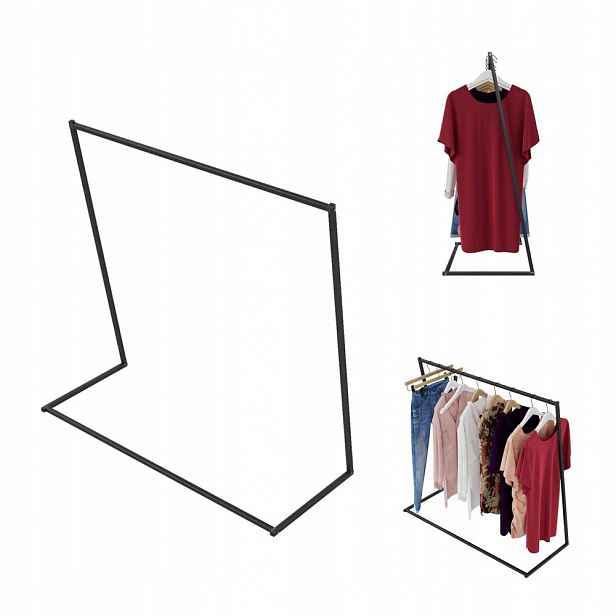 Věšák Stojan Na Oblečení Ocel Loft Černý 124 CM