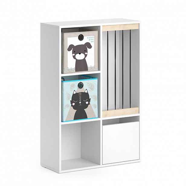 Vicco DĚTSKÁ POLIČKA Luigi Bílá 29.2 x 107.8 cm se 2 skládacími boxy opt.4