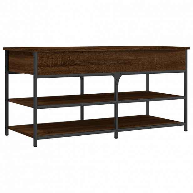 vidaXL Lavice s botníkem hnědý dub 100x42,5x50 cm kompozitní dřevo