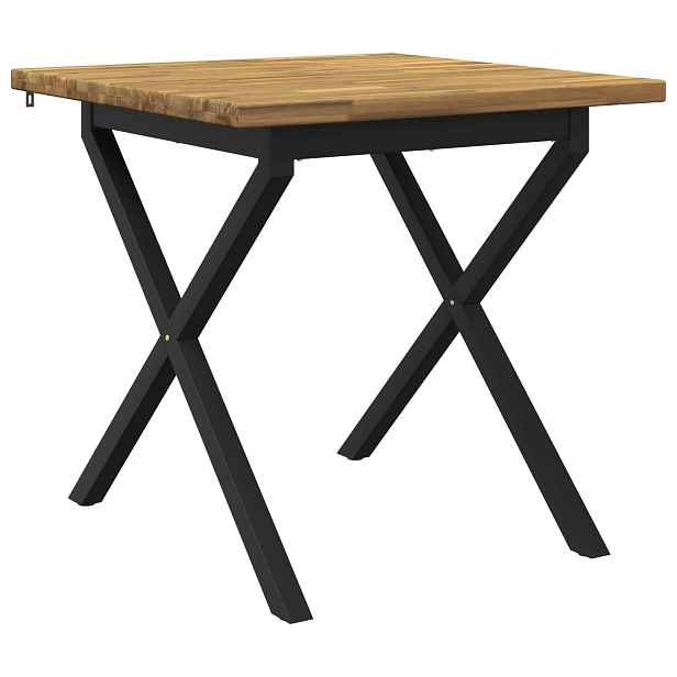 vidaXL 70 x 70 x 75 cm Masivní akátové dřevo Bílá a černá Čtvercový