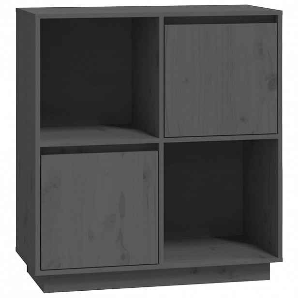vidaXL Příborník šedý 74 x 35 x 80 cm masivní borové dřevo