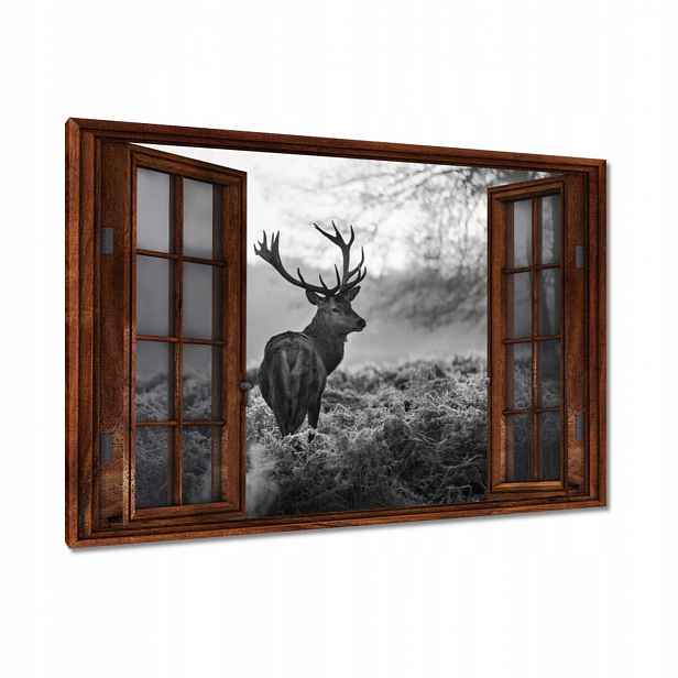 Obrazy 90x60 Černobílý jelen
