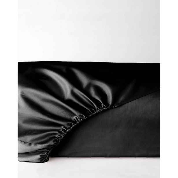 Prostěradlo saténové černé 140x200 Maro Home