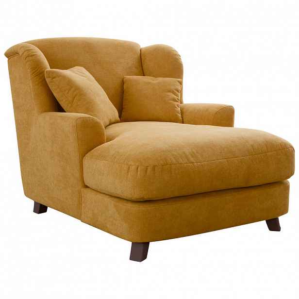 Sit & More XXL KŘESLO, textil, kompozitní dřevo, hořčicově žlutá