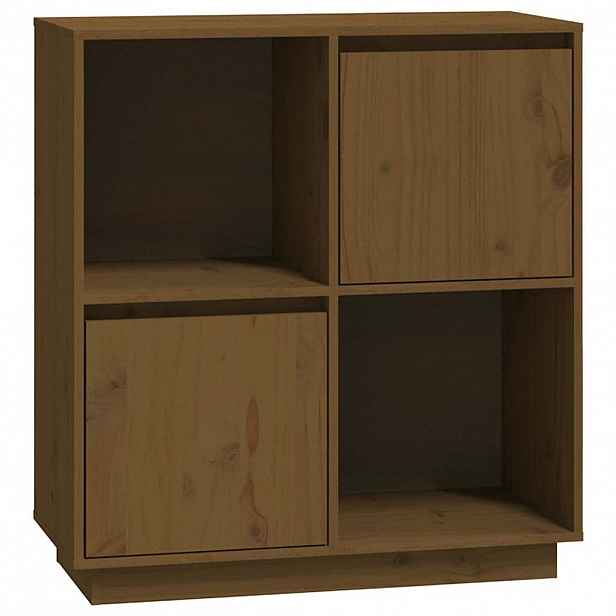 vidaXL Příborník medově hnědý 74 x 35 x 80 cm masivní borové dřevo