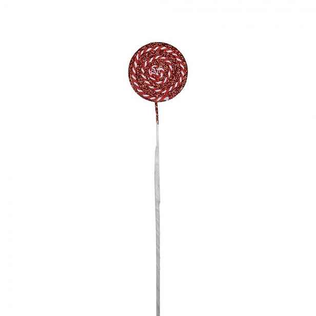 Bílo-červený vánoční zápich lízátka Lollipop - 6*2*40 cm Clayre & Eef
