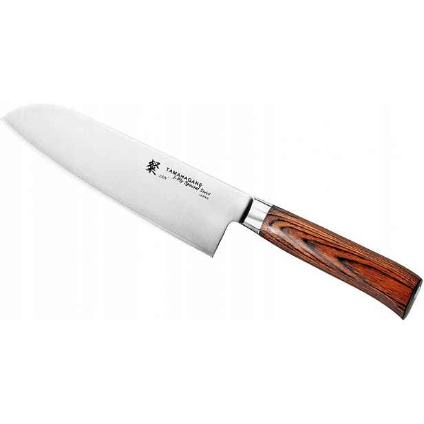 Tamahagane San Brown Nůž Santoku 17,5 cm