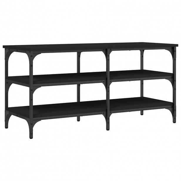 vidaXL Lavice s botníkem černá 100 x 38,5 x 49 cm kompozitní dřevo